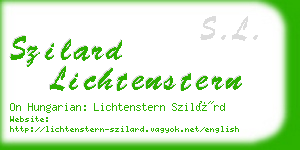 szilard lichtenstern business card